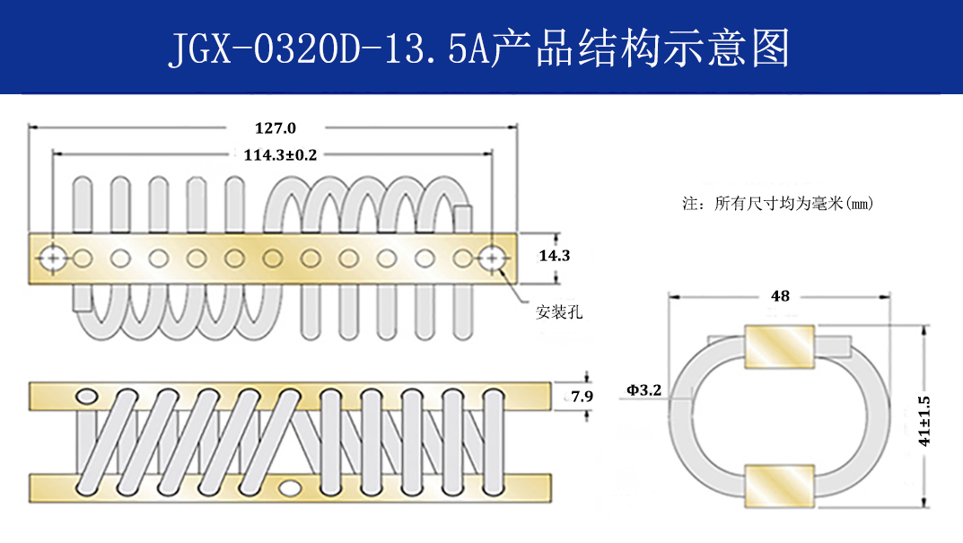 JGX-0320D-13.5A多應用鋼絲繩隔振器結構