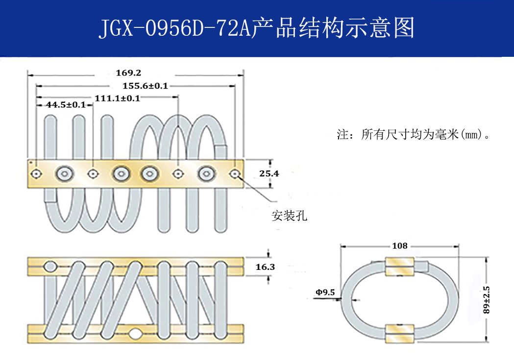 JGX-0956D-72A多應(yīng)用鋼絲繩減震器結(jié)構(gòu)